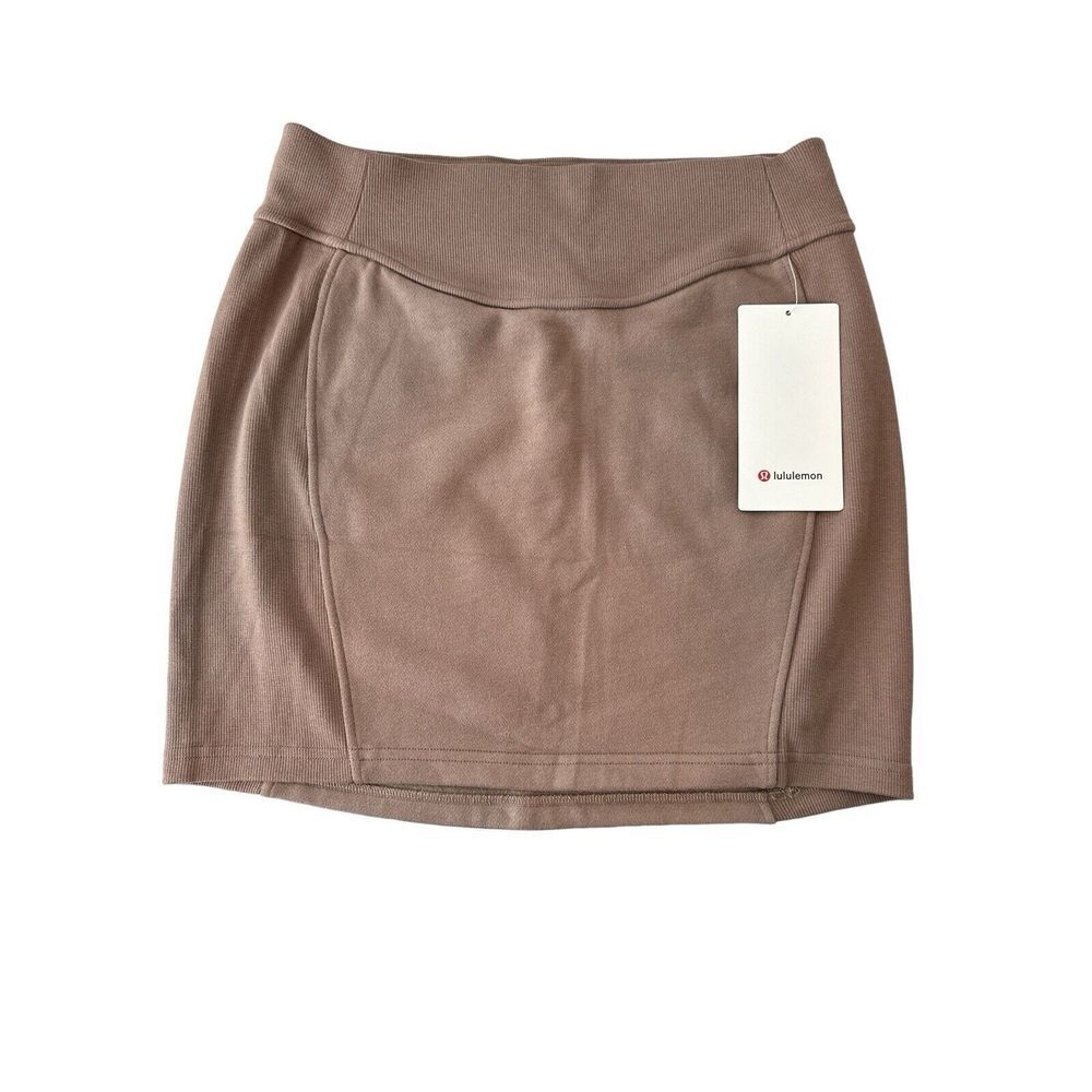 NWT Lululemon Scuba HR‎ Mini Skirt M Taupetastic Post Practice Casual Stretch